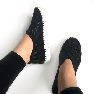 Jeffrey Campbell Tiles Perforated Suede Sneakers Size 8.5 super comfy run big